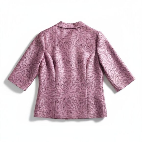 VTG 90s Dressbarn Pink Metallic Teardrop Jacquard Dress Jacket Blazer Sz S - Picture 11 of 13